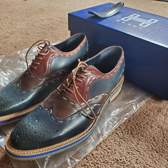 Men\'s Hardy Eric Oxford Blue/Cognac Dress Shoes